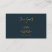 ラックスエレガント金ゴールドフラワー|ブラック 名刺 (裏面)