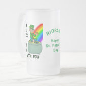 ラックスオブザアイリッシュカスタムセントパトリックのビールマグ フロストグラスビールジョッキ (正面左)