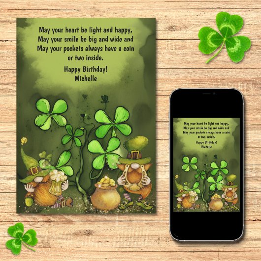 ラックスオブザアイリッシュレプラーアン格言誕生日 カード