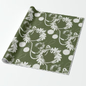 ラックスクリスマエレガントスバウブオングリーン ラッピングペーパー (アンロールド)