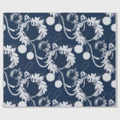 ラックスクリスマエレガントスバウブルオンブルー ラッピングペーパー (フラット)