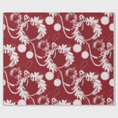 ラックスクリスマスボーエレガントブルオンレッド ラッピングペーパー (フラット)