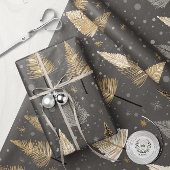 ラックスクリスマス金ゴールドオングレーラッピング紙 ラッピングペーパー