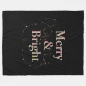 ラックスクリスマメリース&ブライトオンブラック フリースブランケット (正面(横))