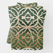 ラックスグフェイクリーングリッターメタリック金ゴールド万華鏡のように千変万化するパターン ラッピングペーパーシート (インサイチュ)