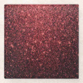 ラックスグラムレッドグリッターコースター ガラスコースター