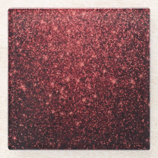 ラックスグラムレッドグリッターコースター ガラスコースター (正面)