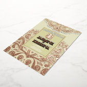 ラックスグリッターアイボリーピンクゴールドガネシャ結婚ヒンドゥー 箔招待状 (回転した状態)