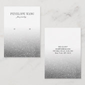 ラックスグリッターシルバーグラデーションジュエリーイヤリングディスプレイ 名刺 (正面/裏面)