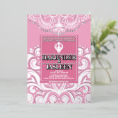 ラックスグリッターピンクシルバーシーク結婚アナンド 箔招待状 (立ち正面)