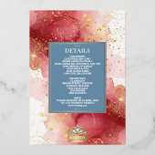 ラックスグリッターピンク&金ゴールドシークAnand Karaj 結婚's 箔招待状 (裏面)