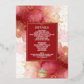 ラックスグリッターピンク&金ゴールドシークAnand Karaj 結婚's 箔招待状 (裏面)