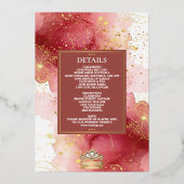 ラックスグリッターピンク&金ゴールドシークAnand Karaj 結婚's 箔招待状 (裏面)