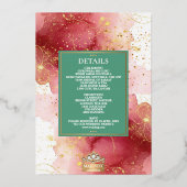 ラックスグリッターピンク&金ゴールドシークAnand Karaj 結婚's 箔招待状 (裏面)