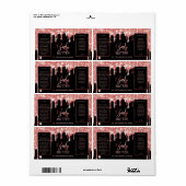 ラックスグリッターブラックおよびバラ金ゴールド体バターラベル ラベル (フルシート)