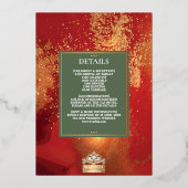 ラックスグリッターレッド金ゴールドヒンズーガネシャインディアン 箔招待状 (裏面)