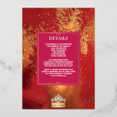 ラックスグリッターレッド金ゴールドヒンズーガネシャインディアン 箔招待状 (裏面)
