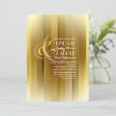 ラックスコンテンポラリー金ゴールド結婚式招待状 招待状 (スタンド正面)