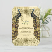 ラックスゴールデンピーコック華美結婚式招待状 招待状 (スタンド正面)