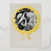 ラックスゴールデンリースフレームフォト金ゴールド 箔シーズンカード (正面)