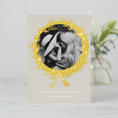 ラックスゴールデンリースフレームフォト金ゴールド 箔シーズンカード (立ち正面)