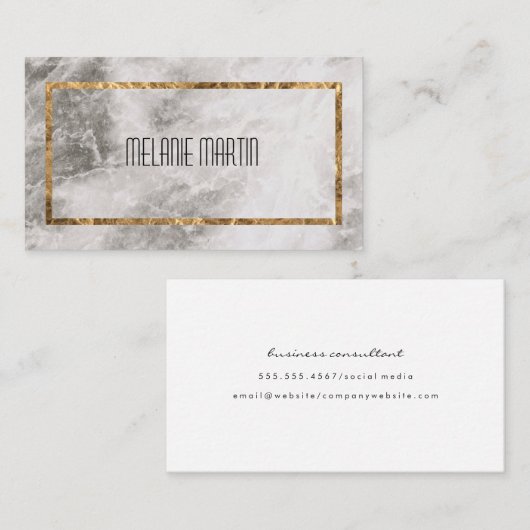 ラックスゴールドフォイルフレーム大理石 名刺 (正面/裏面)