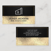 ラックスゴールドフォイルブラックメッシュホームアイコン 名刺 (正面/裏面)