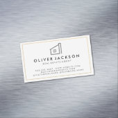 ラックスゴールドフォイル実在エステートホワイトグレー マグネット名刺 (インサイチュ)