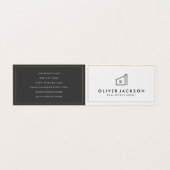 ラックスゴールドフォイル実在エステートホワイトグレー 名刺 (外部フラット)