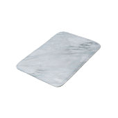 ラックスシックなシルバーメタリックフォイルとホワイトグレーの大理石 バスマット (アングル)