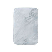 ラックスシックなシルバーメタリックフォイルとホワイトグレーの大理石 バスマット (正面縦)