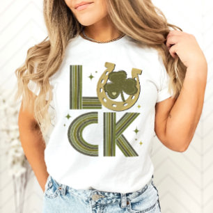 ラックスシャムロックホースシューセントパトリックの日アイルランド Tシャツ
