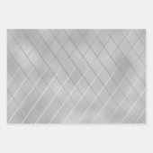 ラックスシルバーおよびバラ金ゴールド(斜お洒落線あり) ラッピングペーパーシート (正面2)