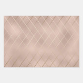 ラックスシルバーおよびバラ金ゴールド(斜お洒落線あり) ラッピングペーパーシート (正面)