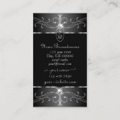 ラックスシルバー白黒華美オーナメントイニシャル 名刺 (裏面)