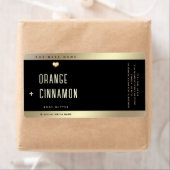 ラックスシンプルタイポグラフィブラック金ゴールドハート ラベル (インサイチュ)