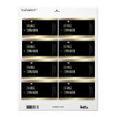 ラックスシンプルタイポグラフィブラック金ゴールドハート ラベル (フルシート)