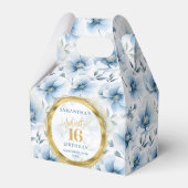 ラックススウィート16ダスティブルー金ゴールドグリッタートリートボックス フェイバーボックス (正面サイド)
