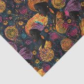 ラックススタイリッシュカラーの黒い女性アフリカパターン 薄葉紙 (詳細)