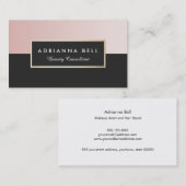 ラックススタイリッシュピンクアンドブラック美しいサロン 名刺 (正面/裏面)