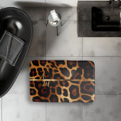 ラックススタイリッシュレオパードプリントモノグラムの バスマット