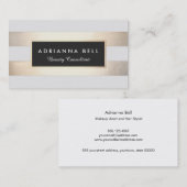 ラックススタイリッシュ金ゴールドストライプの美しいとファッション 名刺 (正面/裏面)