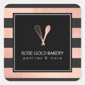 ラックスストライプのバラ金ゴールドウィスクスプーンロゴベーカリーII スクエアシール (正面)