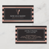 ラックスストライプのバラ金ゴールドウィスクスプーンロゴベーカリーII 名刺 (正面/裏面)