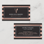 ラックスストライプのバラ金ゴールドウィスクスプーンロゴベーカリーII 名刺 (正面/裏面)
