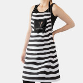 ラックスストライプのバラ金ゴールドウィスクスプーンロゴ エプロン (インサイチュ)