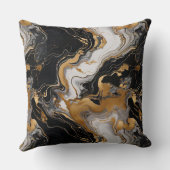 ラックスセレニティブラック、金ゴールド&ホワイトマーブルインスパイア- クッション (裏面)