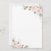 ラックスソフトウエド赤面ピンクフローラグリーン結婚ズ サンキューカード (裏面)