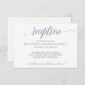 ラックスタイポグラフィ披露宴カード | ほこりっぽいブルーグレー 招待状 (正面/裏面)