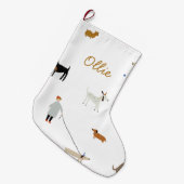 ラックスドッグパーソナライズされたクリスマスストッキング ラージクリスマスストッキング (正面 (吊り時))